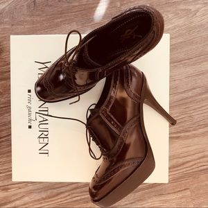 YSL BROWN LEATHER BOTTIES